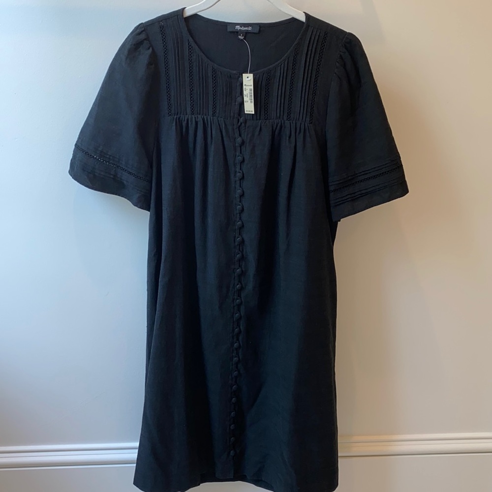 Madewell black linen dress